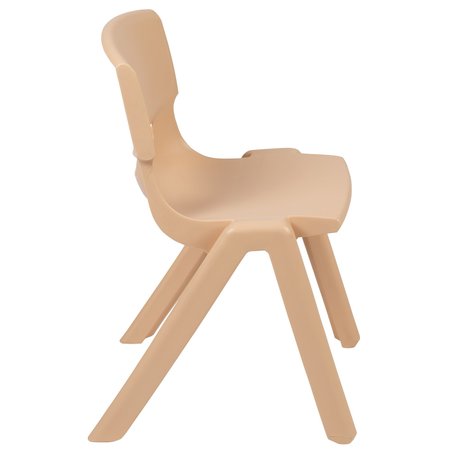 Flash Furniture Natural Plastic Stackable School Chair with 13.25" Seat Height, PK2 2-YU-YCX-004-NAT-GG